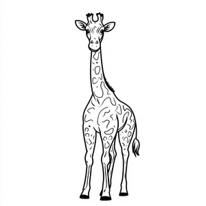 Coloring pages with Giraffe painting