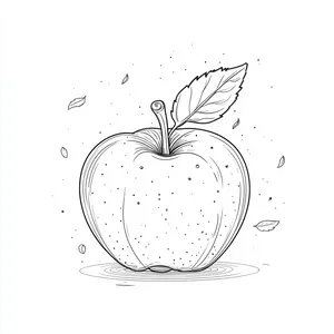 Coloring pages with a friendly apple outline for kids to color.