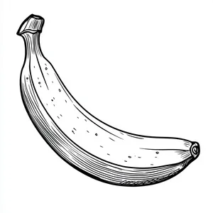 Coloring pages with a cheerful banana outline for children to color.