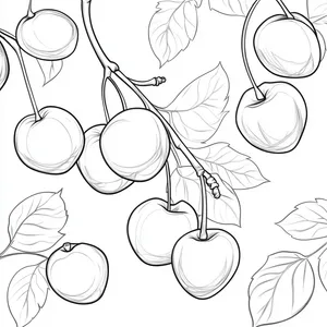 Coloring pages with a pair of cherries outline designed for kids.