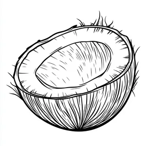 Coloring pages with a fun coconut outline perfect for coloring.