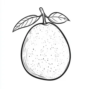 Coloring pages with a sweet mango outline perfect for coloring.