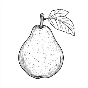 Coloring pages with a simple pear outline for children to color.