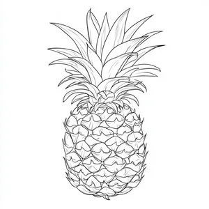 Coloring pages with a fun pineapple outline for kids to color.