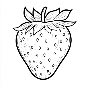 Coloring pages with a cute strawberry outline for kids to enjoy coloring.