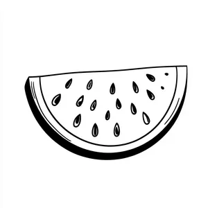 Coloring pages with a juicy watermelon slice outline for kids.