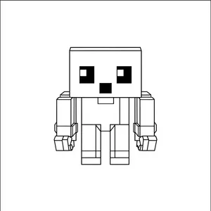 Coloring pages with minecraft creeper outline.