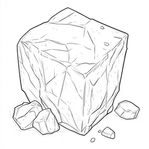 Coloring pages with minecraft diamond ore outline.