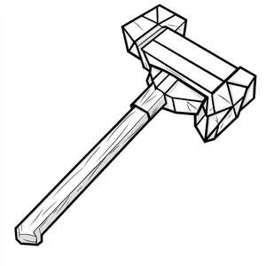 Coloring pages with minecraft diamond pickaxe outline.