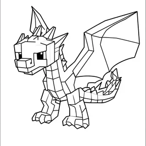 Coloring pages with minecraft ender dragon outline.