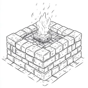 Coloring pages with minecraft furnace outline.