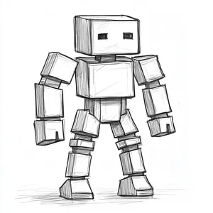 Coloring pages with minecraft iron golem outline.