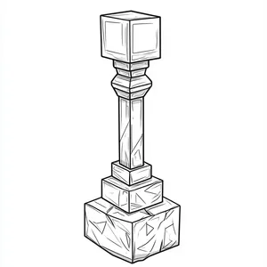 Coloring pages with minecraft redstone torch outline.