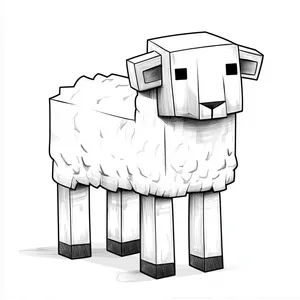 Coloring pages with minecraft sheep outline.