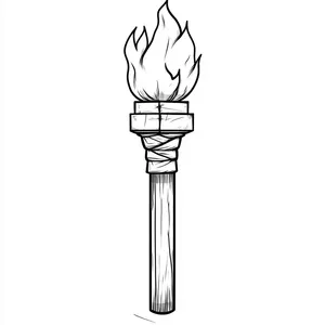 Coloring pages with minecraft torch outline.